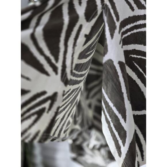 IC by CONNIE K Women's Brown White Flared Open Half Sleeve Tunic Blouse Size M - Picture 8 of 9